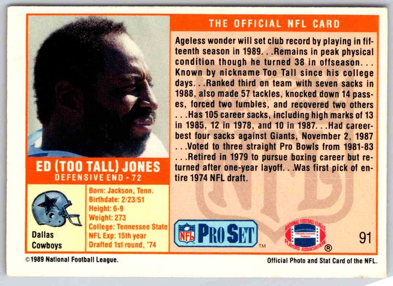 1989 NFL Proset Ed Too Tall Jones