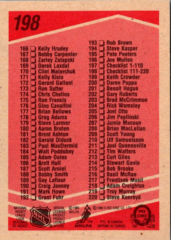 1989 O-Pee-Chee Rob Brown #193