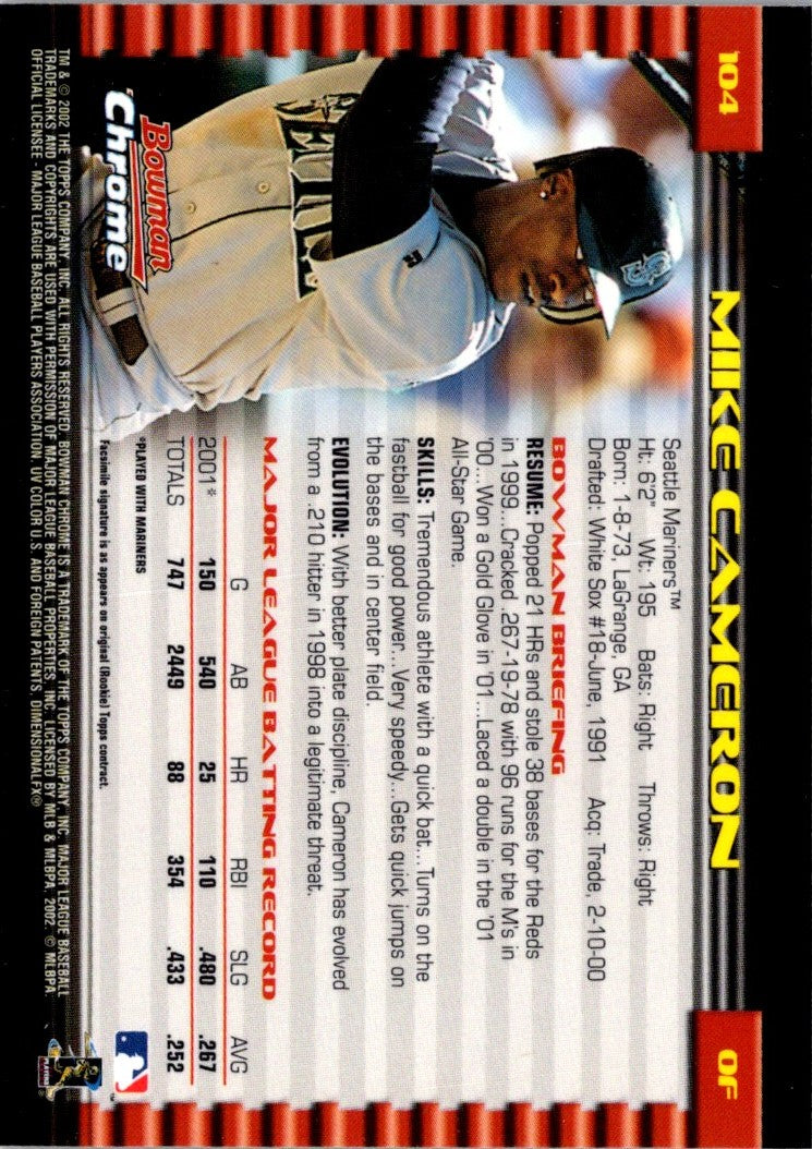 2002 Bowman Chrome Mike Cameron