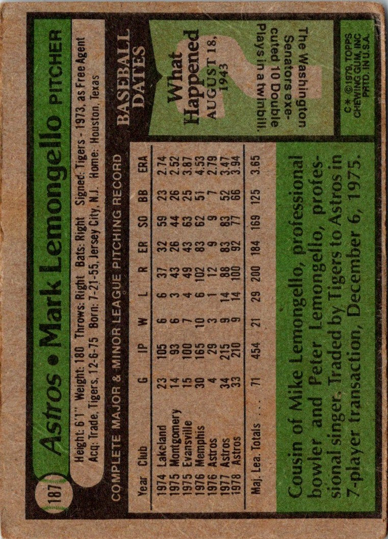 1979 Topps Mark Lemongello