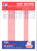 1987 Fleer Exciting Stars Cory Snyder
