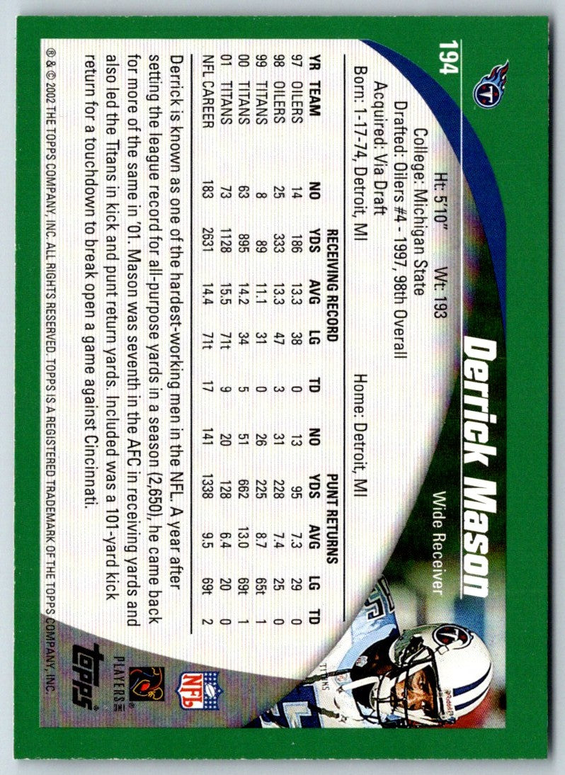 2002 Topps Derrick Mason