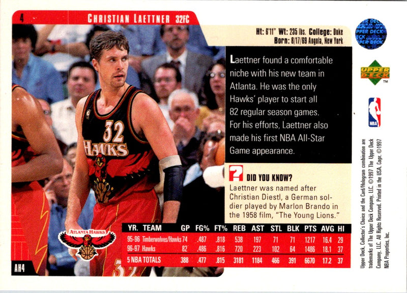 1997 Collector's Choice Christian Laettner