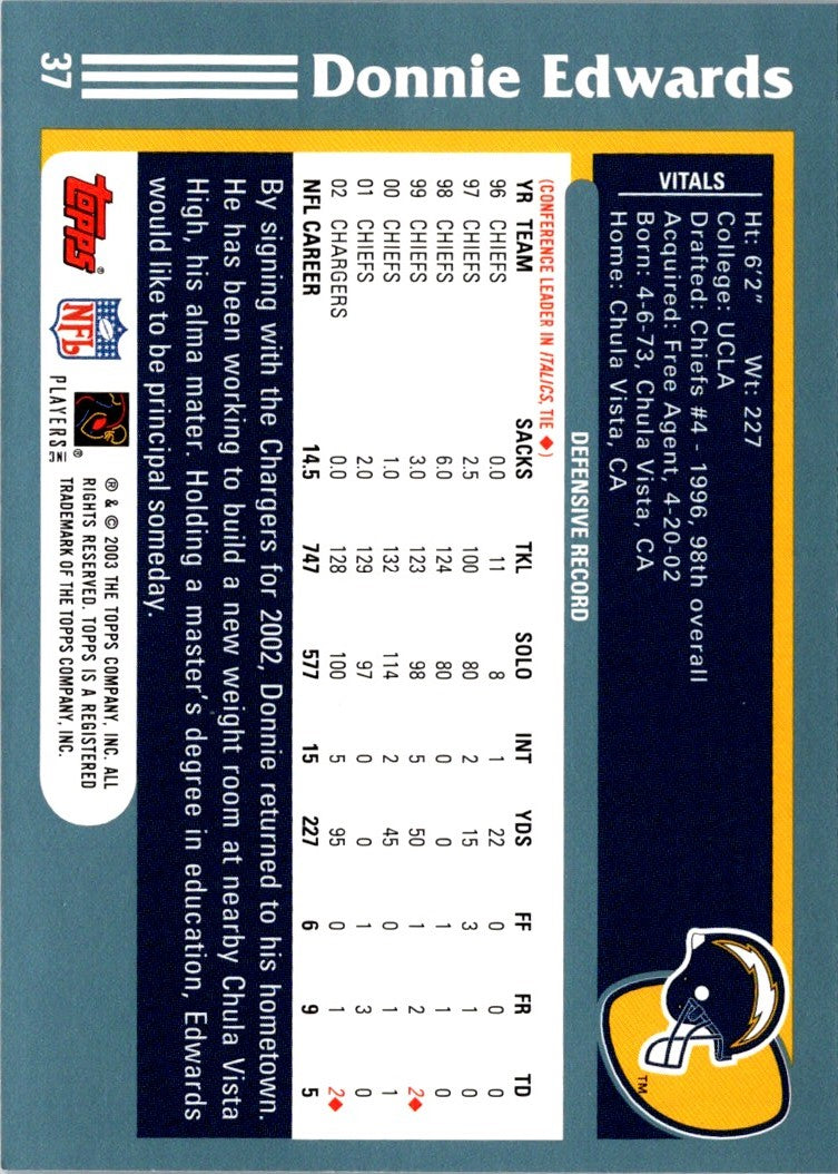 2003 Topps Donnie Edwards