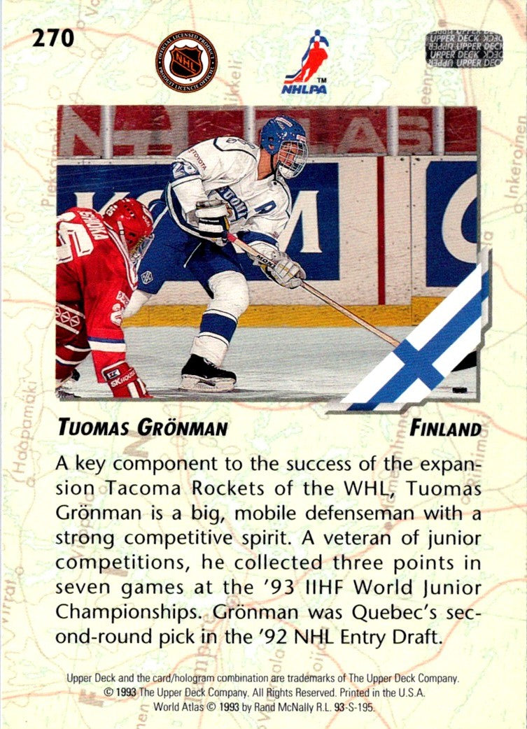 1993 Upper Deck Tuomas Gronman