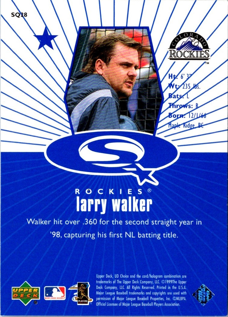 1999 UD Choice StarQuest Blue Larry Walker