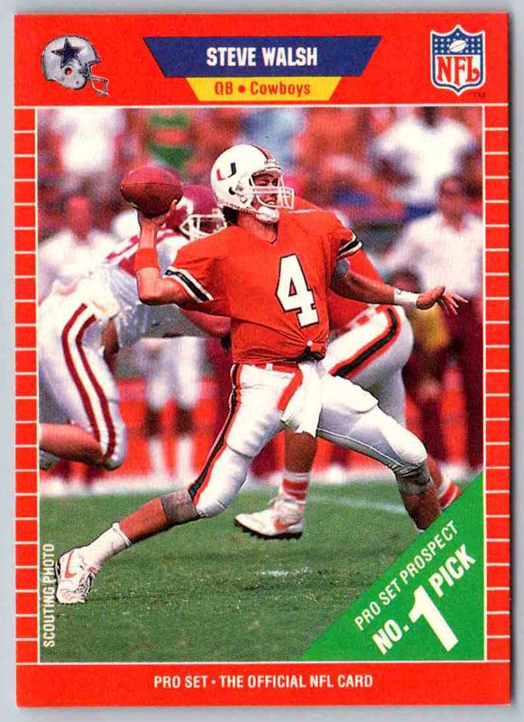 1989 NFL Proset Steve Walsh #491