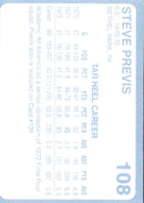 1989 Collegiate Collection North Carolina's Finest Steve Previs