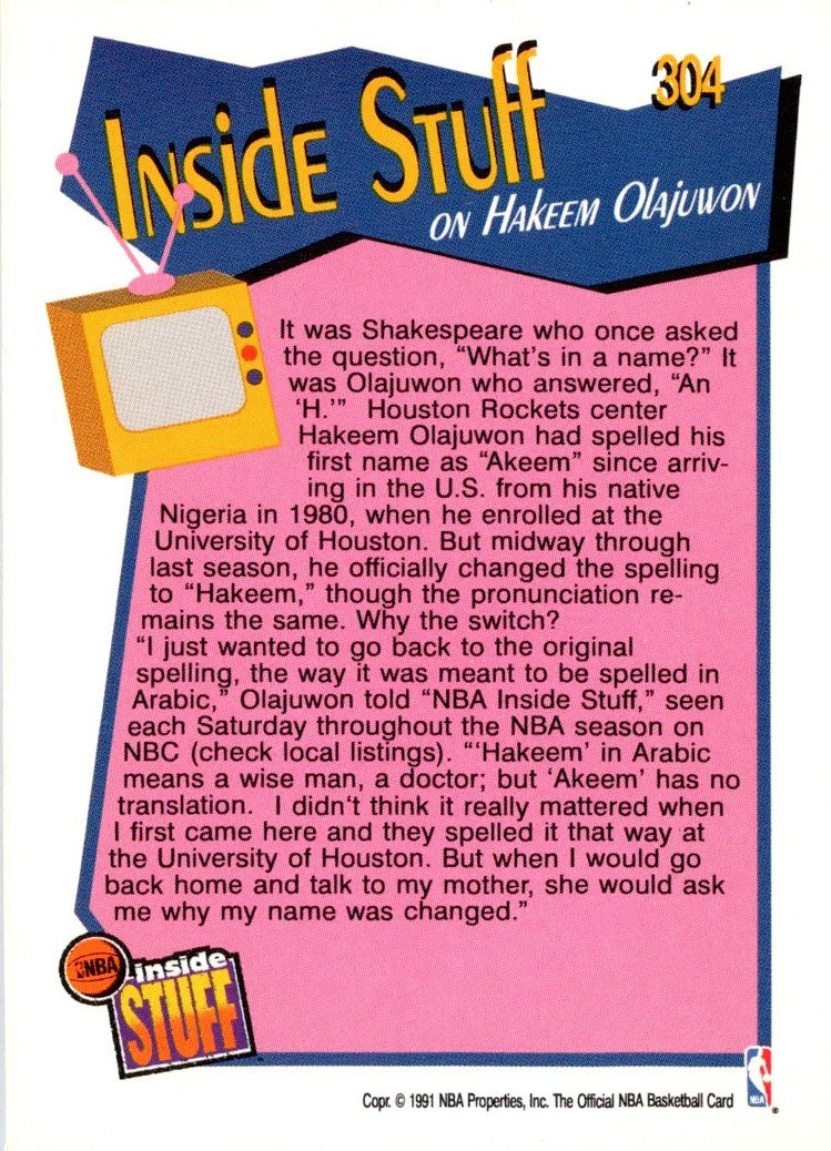 1991 Hoops Hakeem Olajuwon