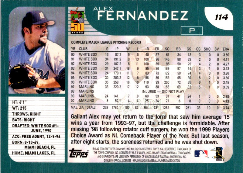 2001 Topps Alex Fernandez