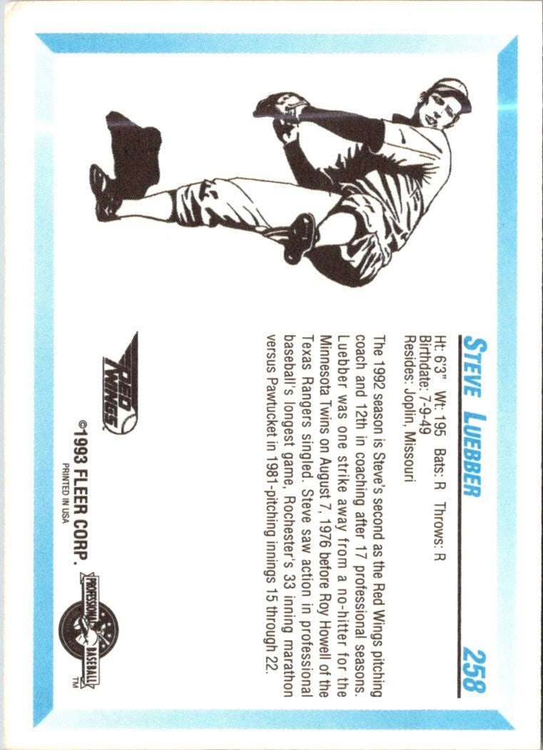 1993 Fleer Steve Luebber