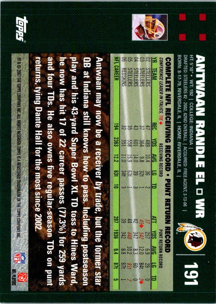 2007 Topps Antwaan Randle El