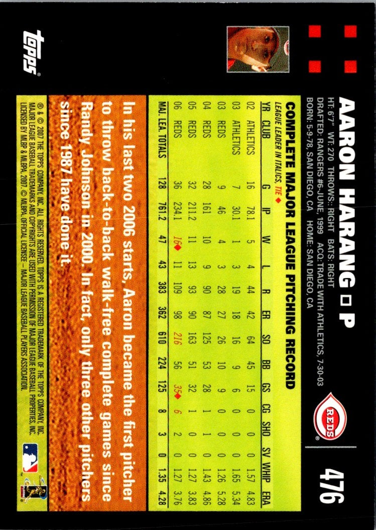 2007 Topps Aaron Harang