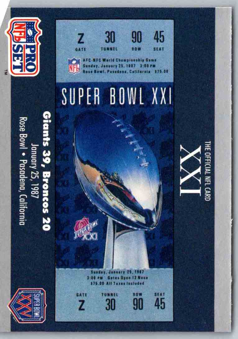 1990 Proset Super Bowl XXI