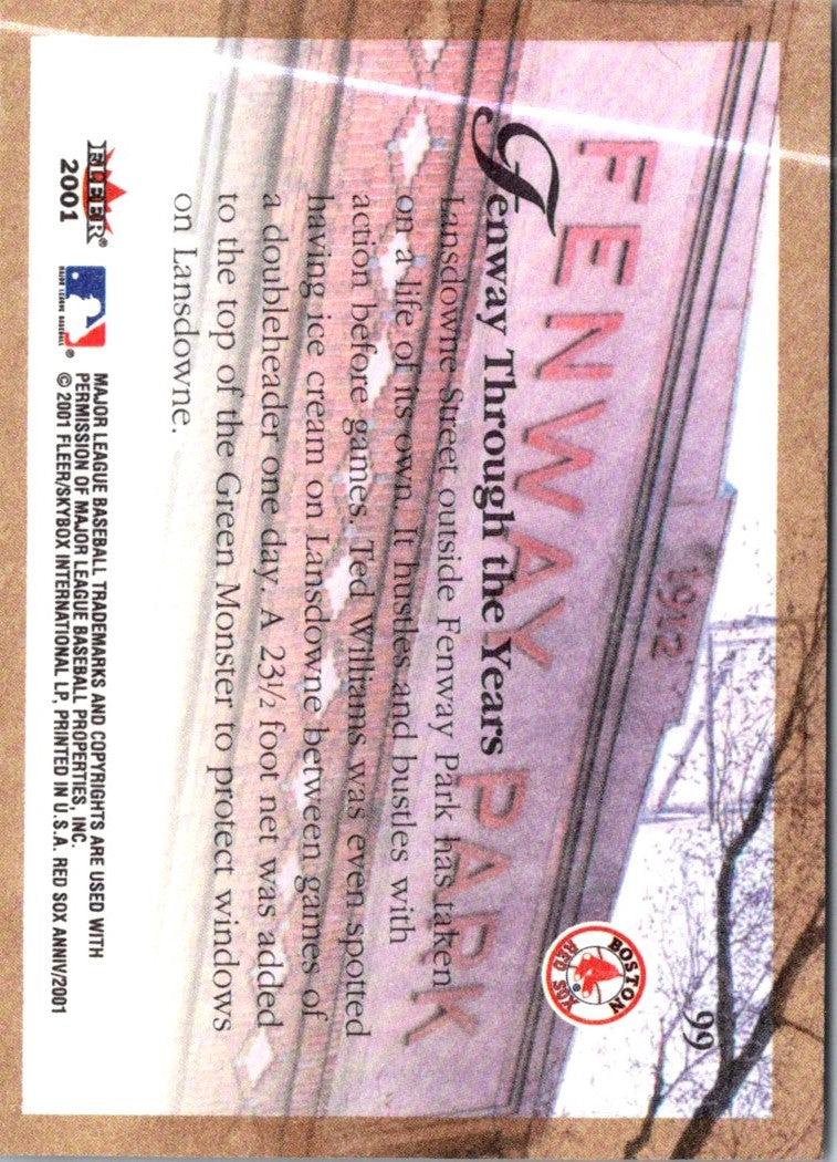 2001 Fleer Boston Red Sox 100th Anniversary Fenway Park