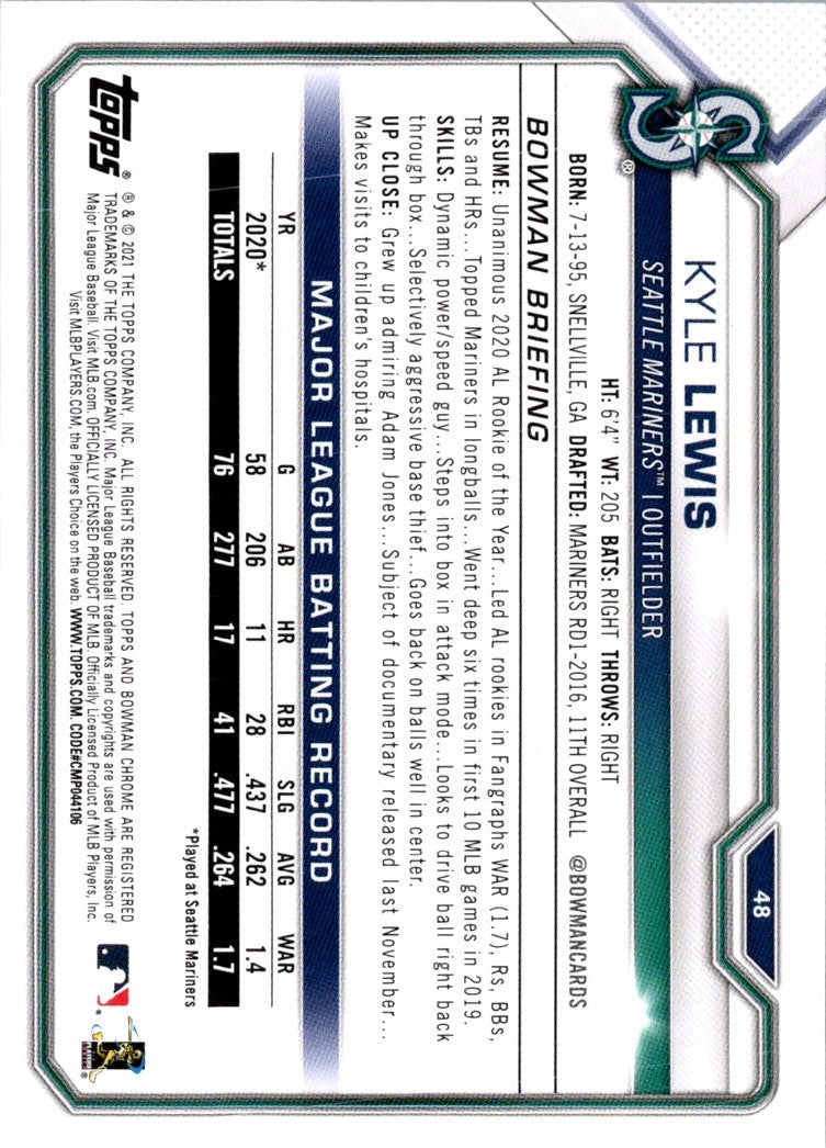 2021 Bowman Kyle Lewis