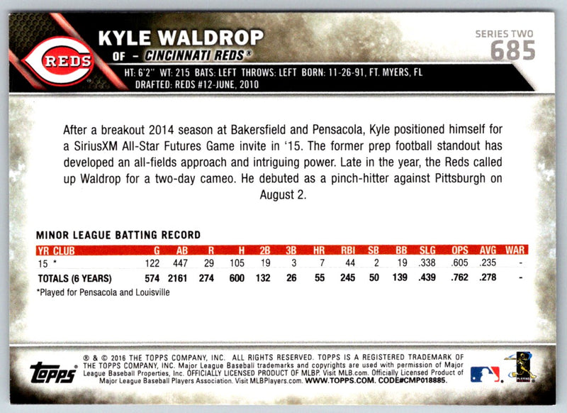 2016 Topps Kyle Waldrop