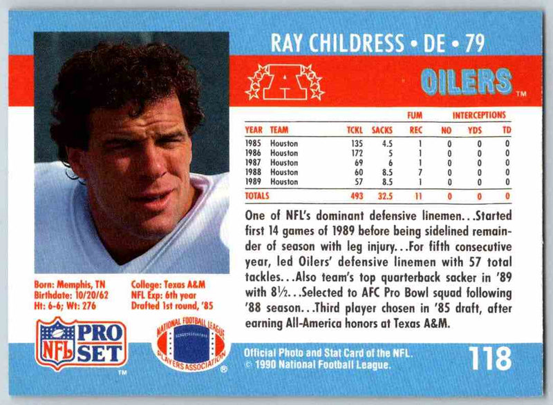 1990 Pro Set Ray Childress