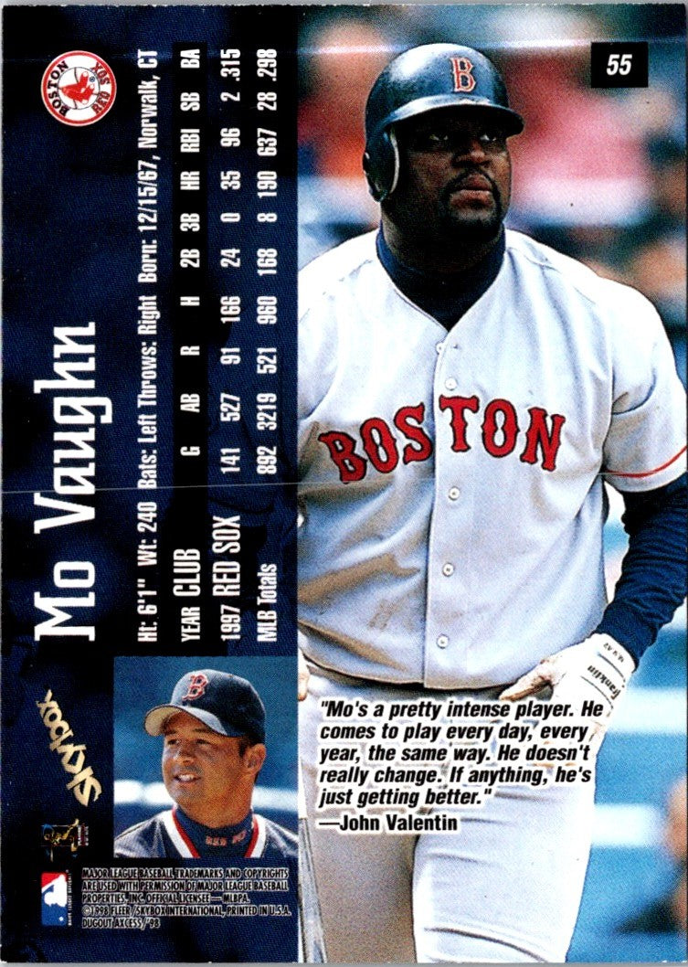 1998 SkyBox Dugout Axcess Mo Vaughn