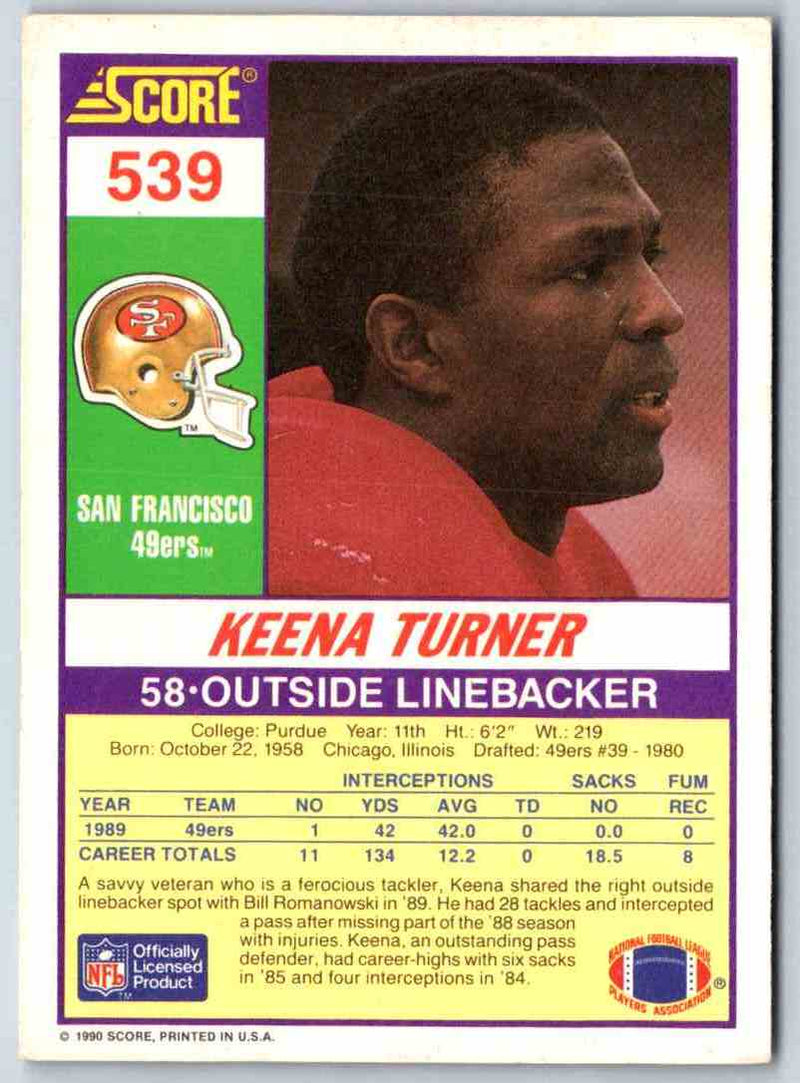 1990 Score Keena Turner