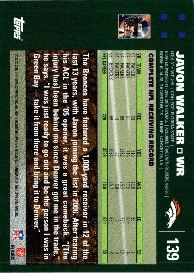 2007 Topps Javon Walker