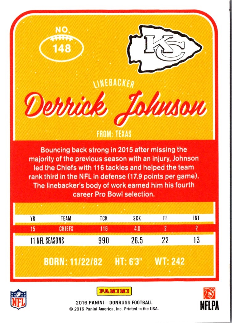 2016 Donruss Derrick Johnson