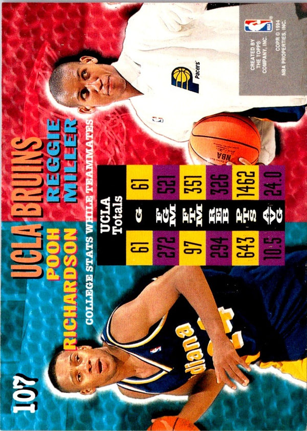 1994 Stadium Club Super Teams NBA Finals Pooh Richardson/Reggie Miller #107