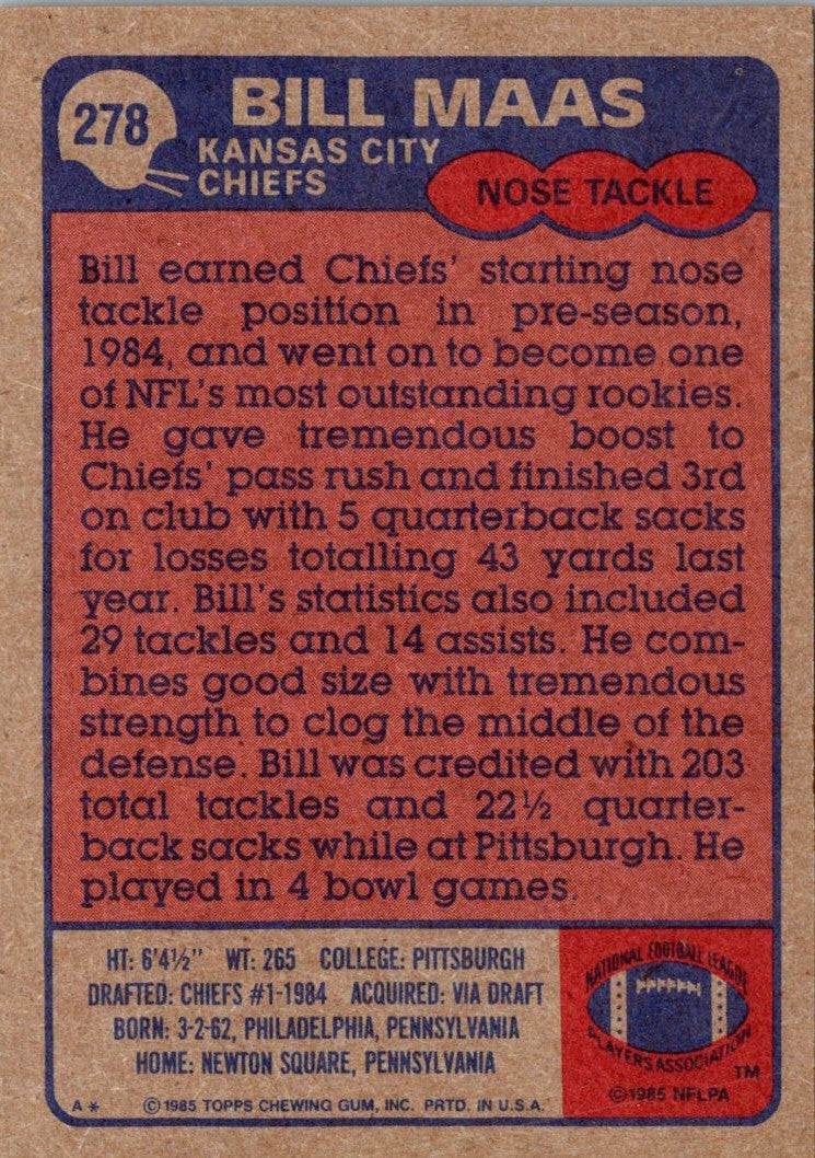 1985 Topps Bill Maas