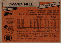 1981 Topps David Hill #485