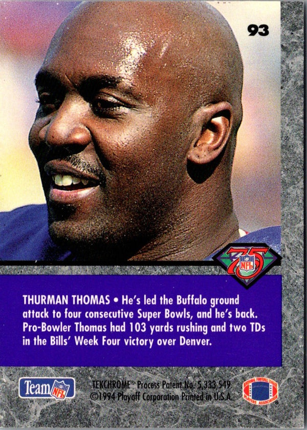1996 Playoff Contenders Thurman Thomas #35