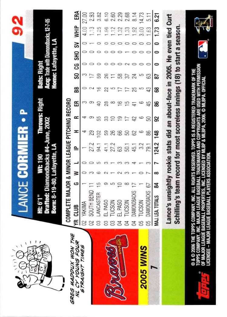 2006 Topps Lance Cormier