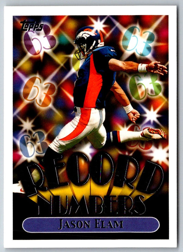 1999 Topps Chrome Record Numbers Jason Elam #RN10