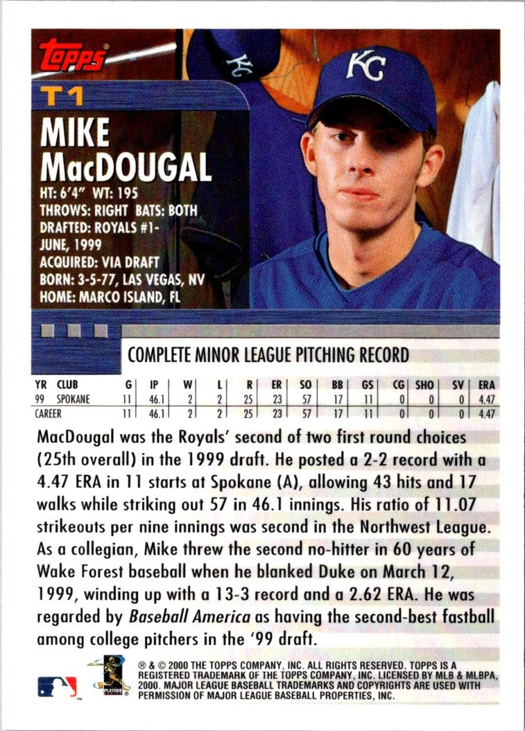 2000 Topps Traded & Rookies Mike MacDougal