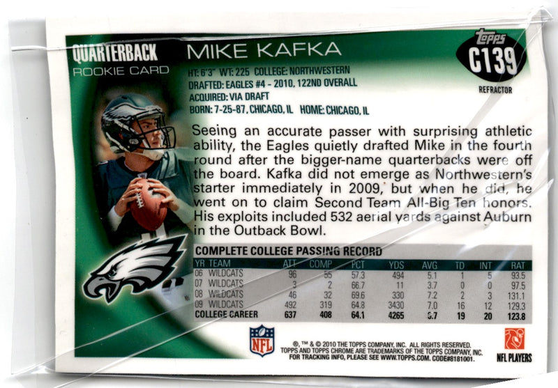 2010 Topps Chrome Mike Kafka