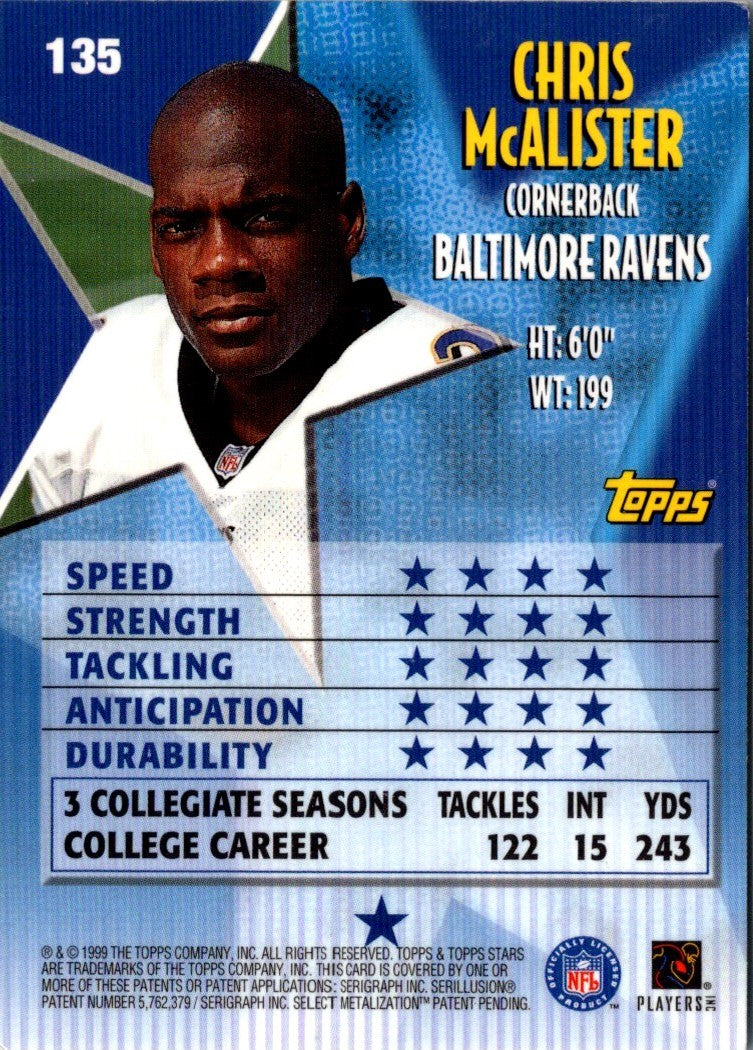 1999 Topps Stars Chris McAlister