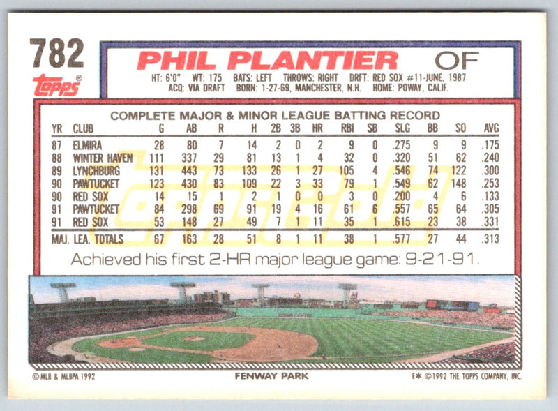 1992 Topps Gold Winners Phil Plantier