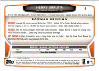 2013 Bowman Draft Picks & Prospects Chrome Henry Urrutia #8 Rookie