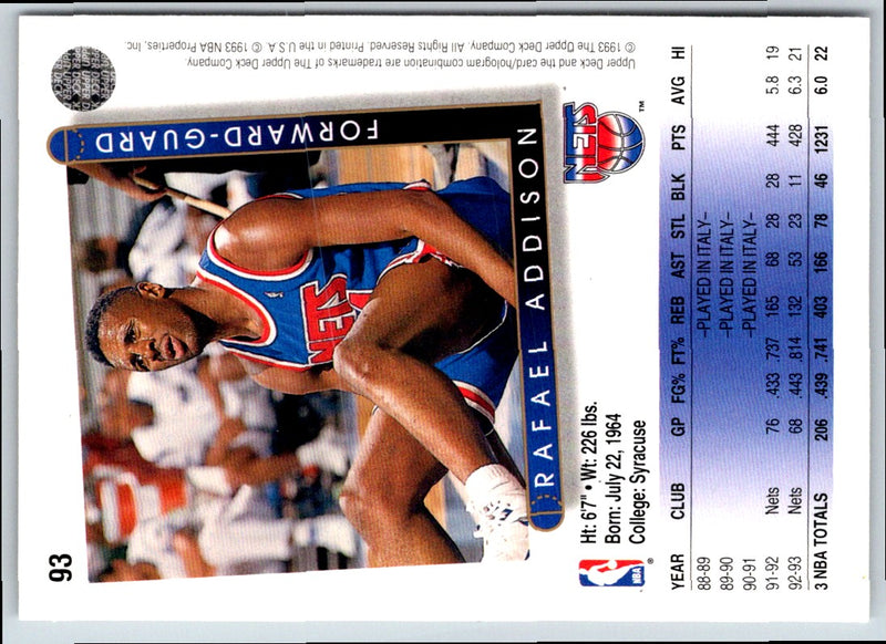 1993 Upper Deck Rafael Addison