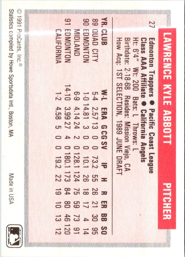 1991 ProCards Kyle Abbott