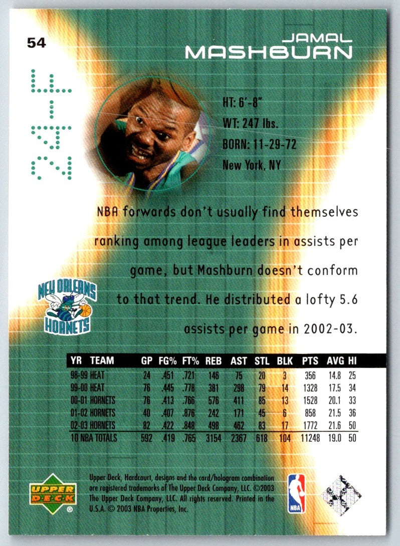 2003 Upper Deck Hardcourt Jamal Mashburn