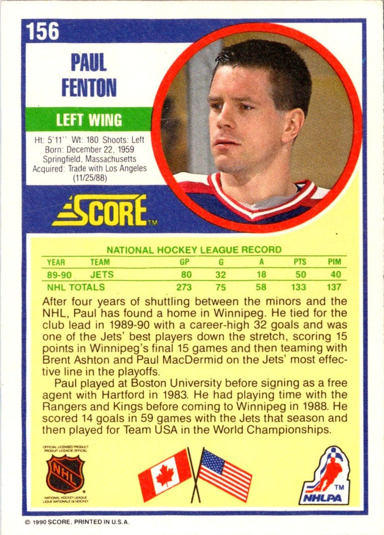1990 Score Paul Fenton