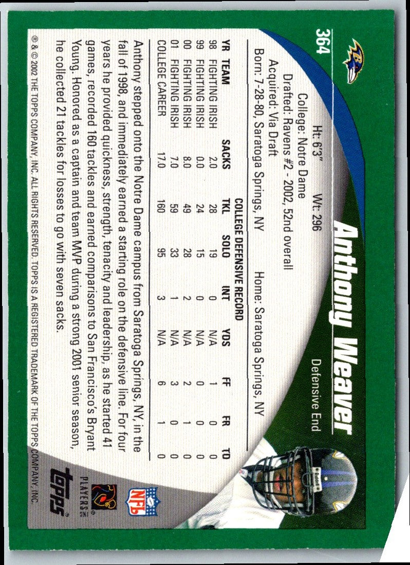 2002 Topps Anthony Weaver