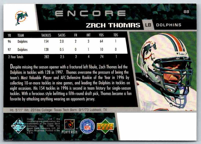 1998 Upper Deck Zach Thomas