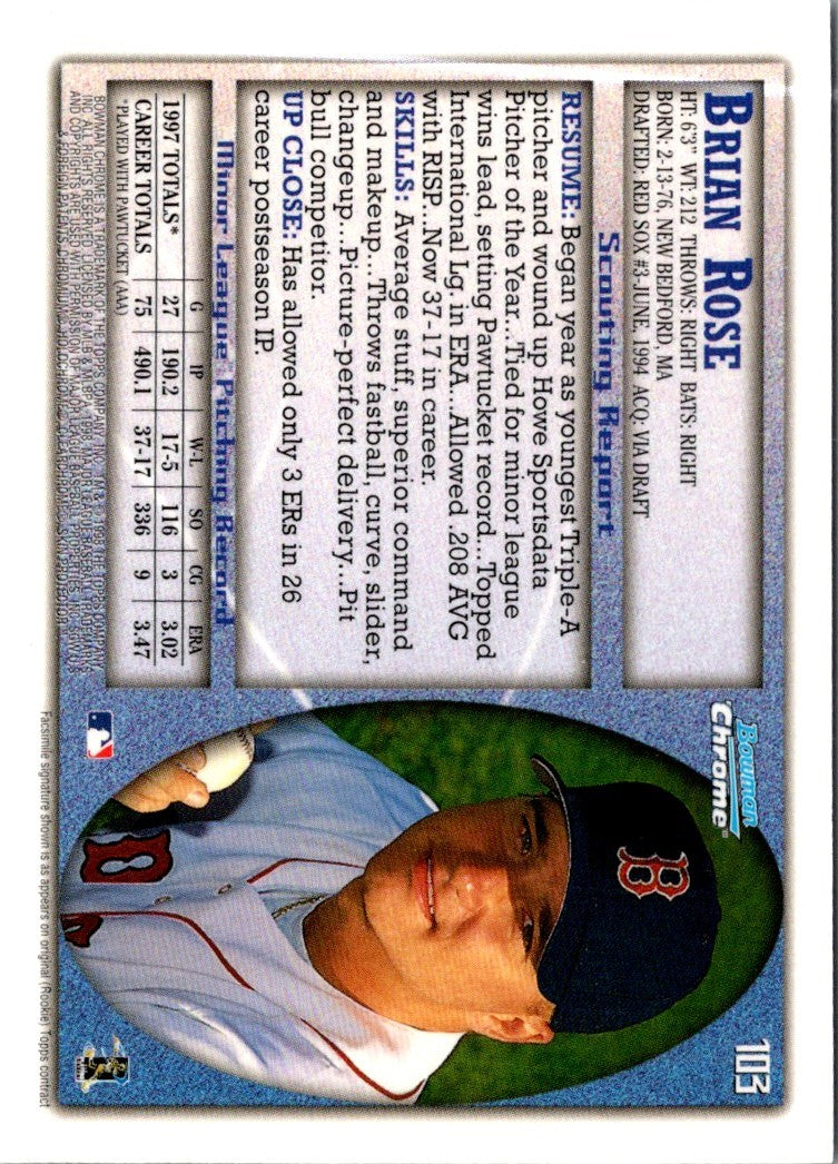 1998 Bowman Chrome Brian Rose