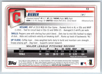 2020 Bowman Shane Bieber #13