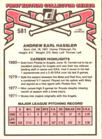 1981 Donruss Andy Hassler #581