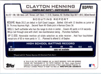 2012 Bowman Draft Picks & Prospects Chrome Clayton Henning #BDPP81