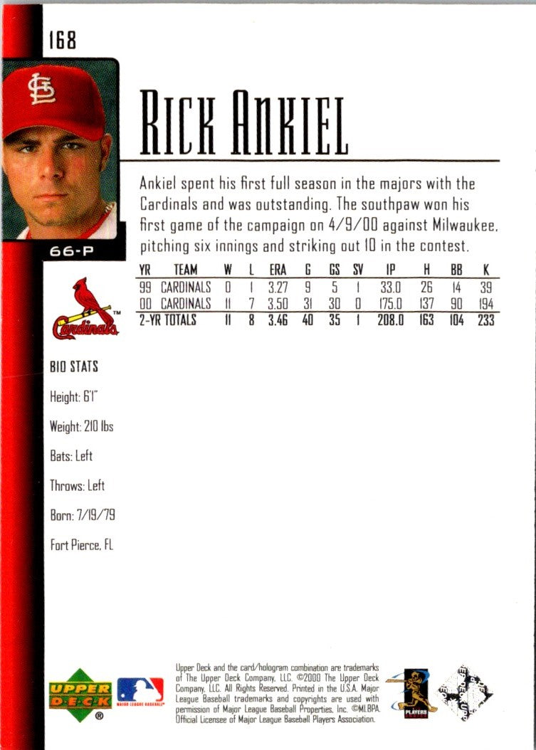 2001 Upper Deck Rick Ankiel