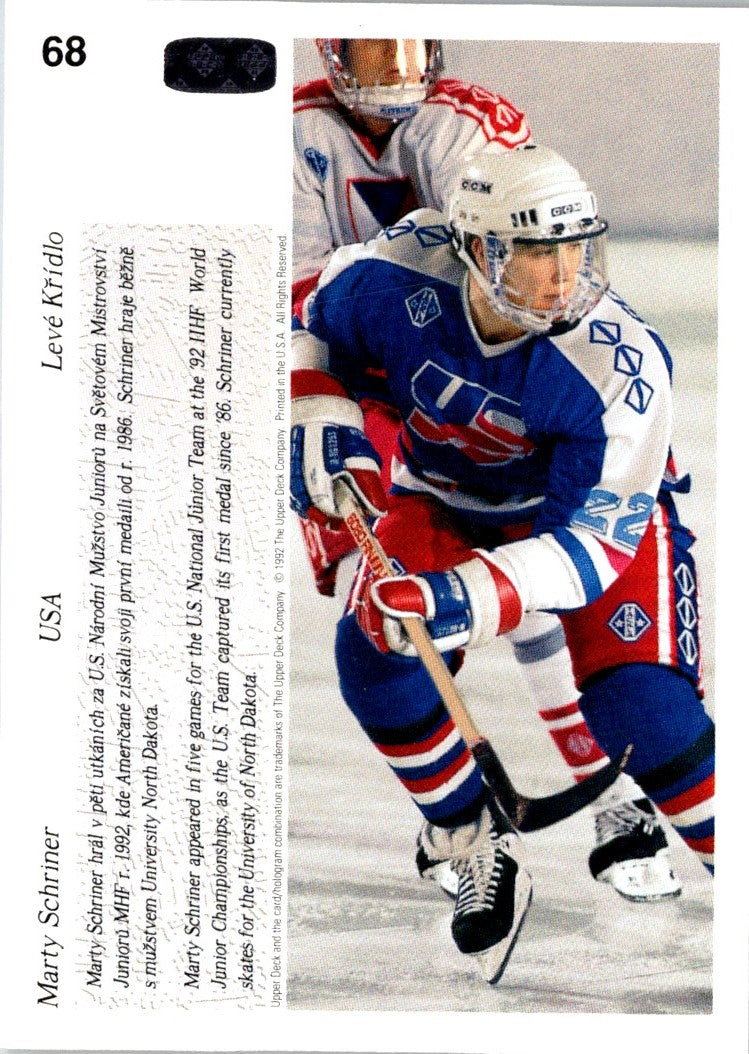 1991 Upper Deck Czech World Juniors Marty Schriner