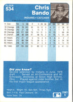 1984 Fleer Chris Bando #534